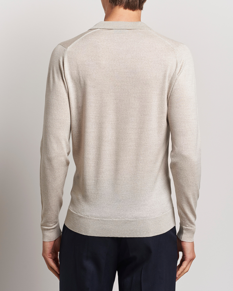 Uomini | Maglieria | John Smedley | Belper Extra Fine Merino Polo Pullover Grey Fleece
