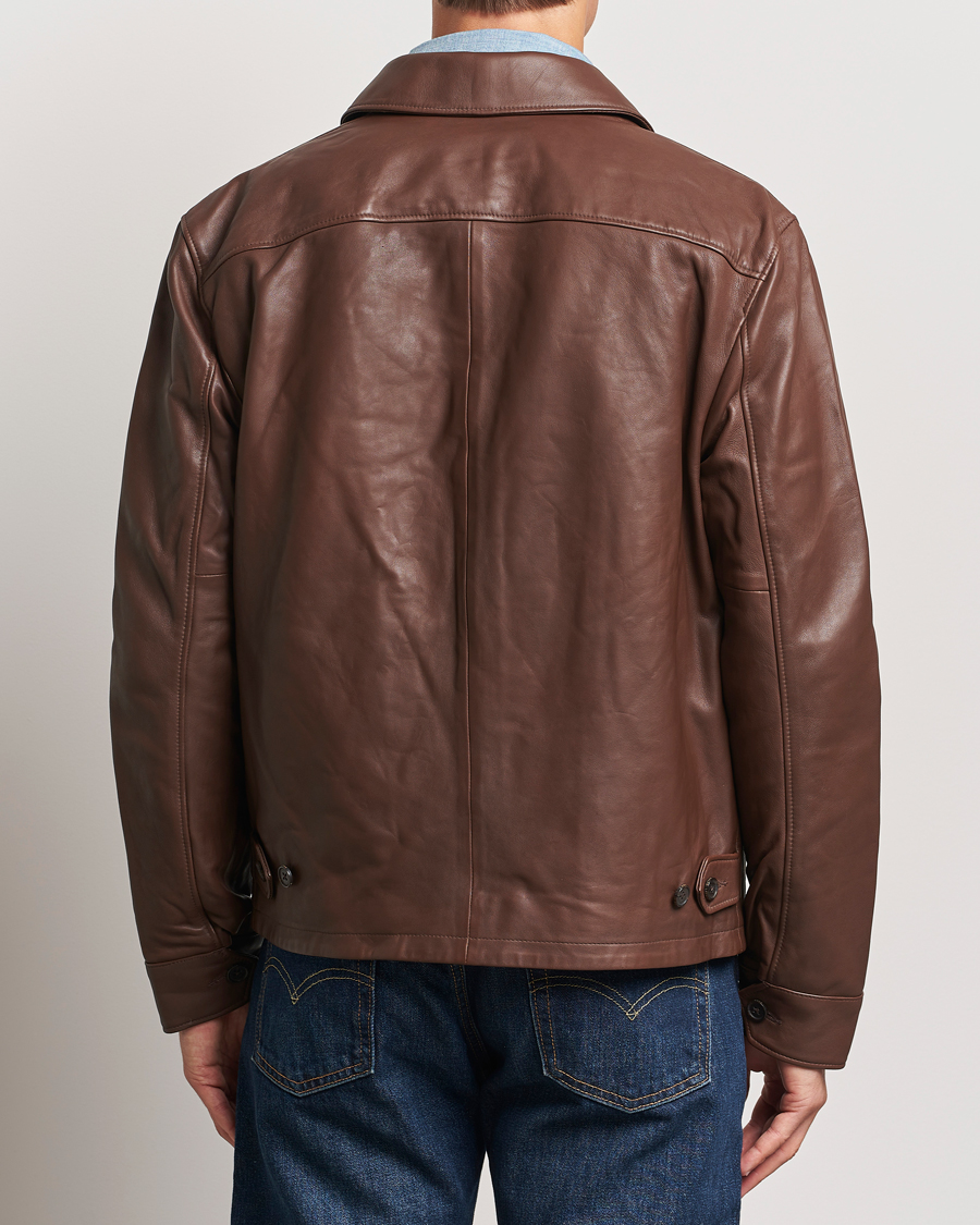 Uomini | Giacche | Polo Ralph Lauren | Maxwell Windbreaker Leather Jacket Bison Brown