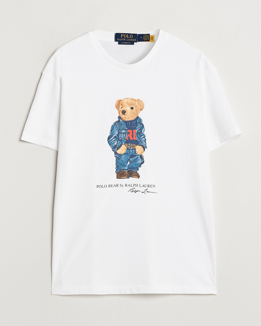 Uomini | T-shirt | Polo Ralph Lauren | Crew Neck T-Shirt White Denim Bear