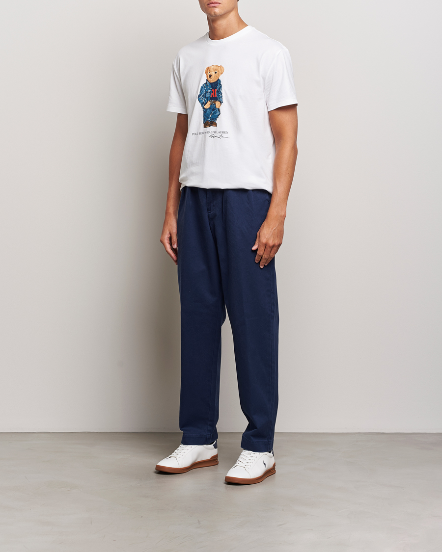 Uomini | T-shirt | Polo Ralph Lauren | Crew Neck T-Shirt White Denim Bear