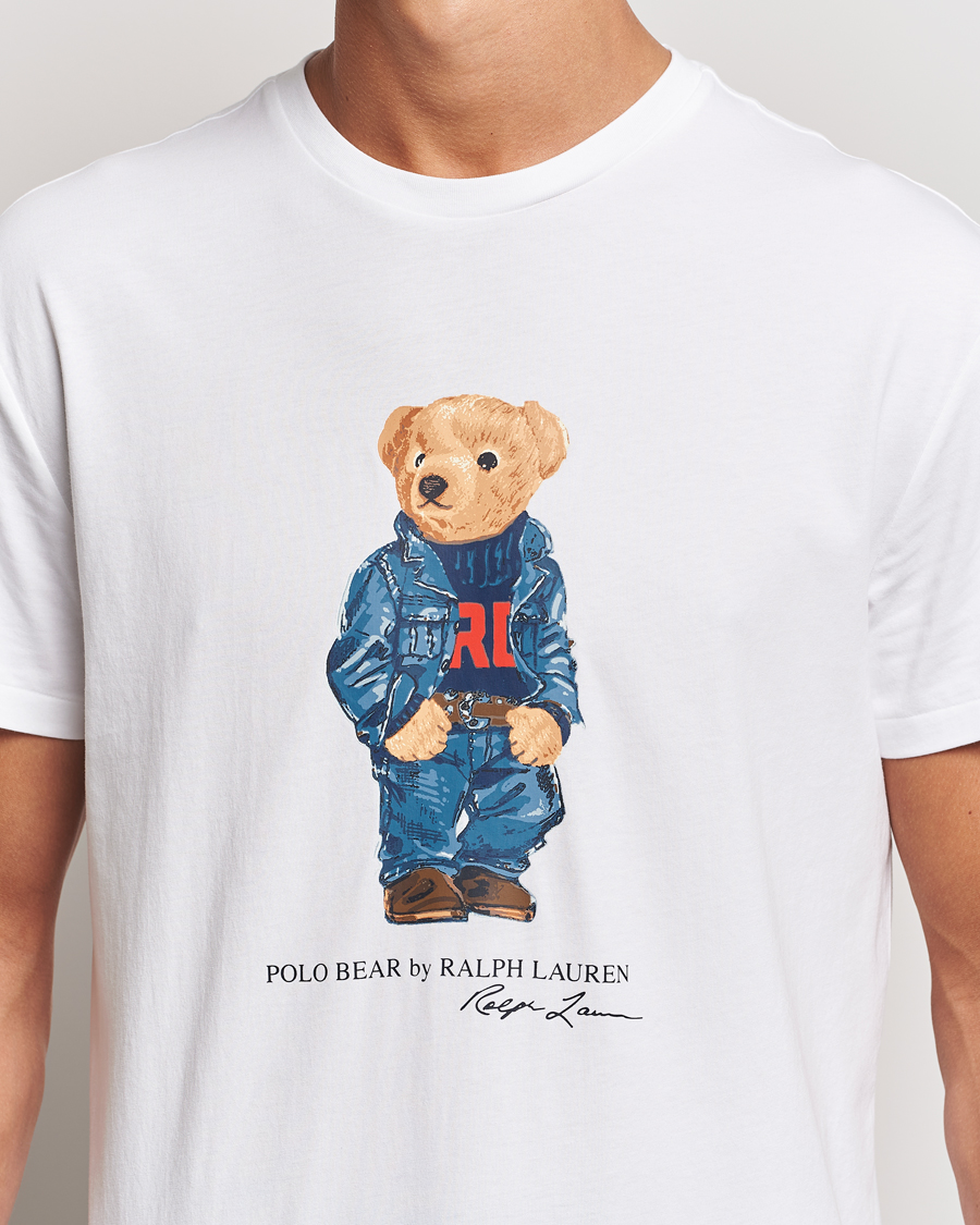 Uomini | T-shirt | Polo Ralph Lauren | Crew Neck T-Shirt White Denim Bear