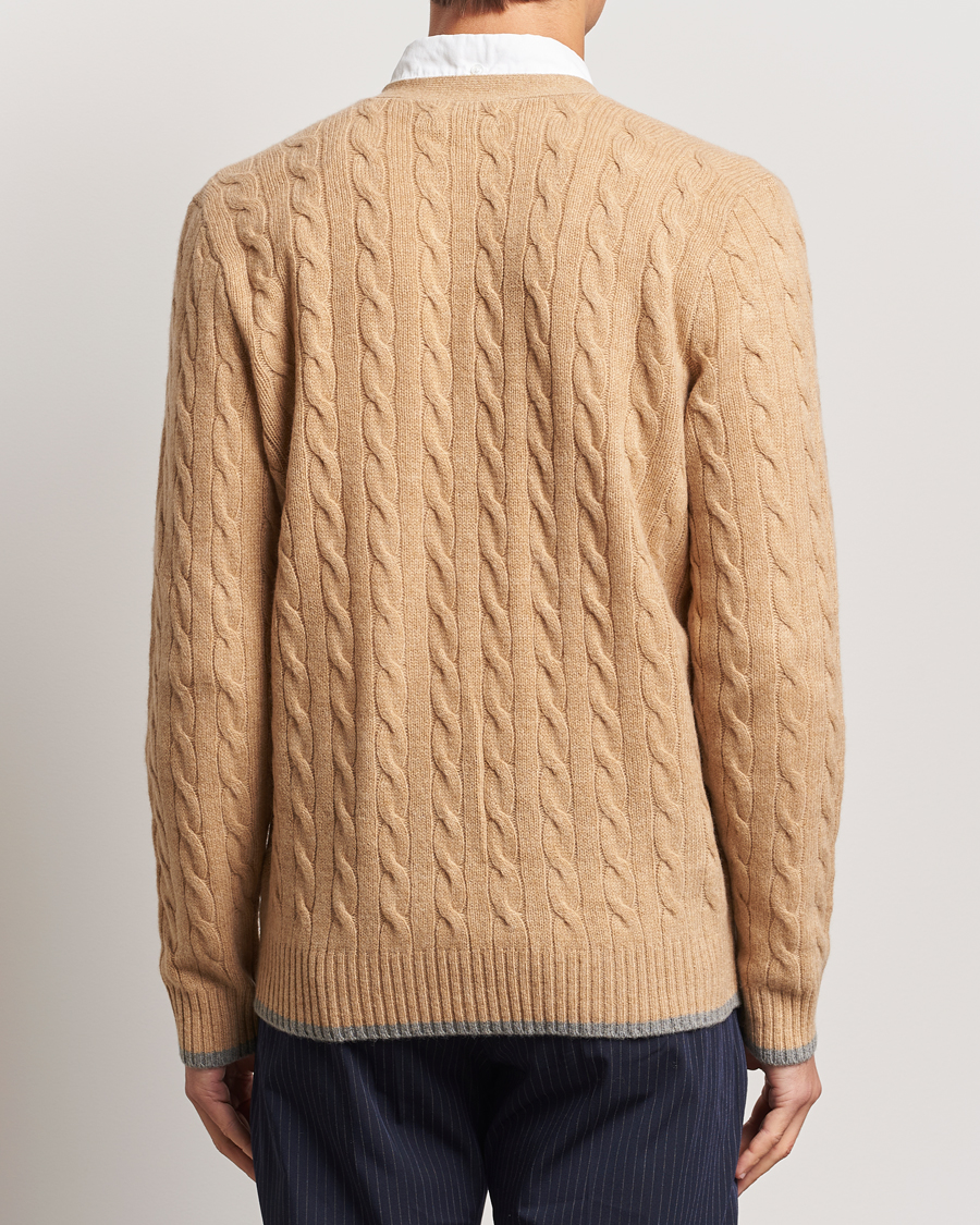 Uomini | Maglieria | Polo Ralph Lauren | Wool/Cashmere Cable Cardigan Camel Melange
