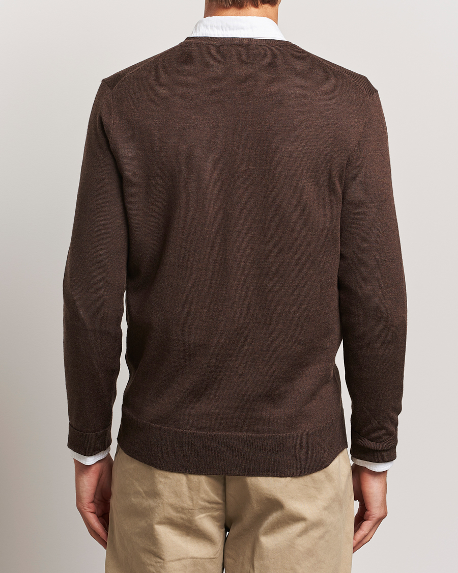 Uomini | Maglieria | Polo Ralph Lauren | Merino Crew Neck Pullover Cacao Brown Heather