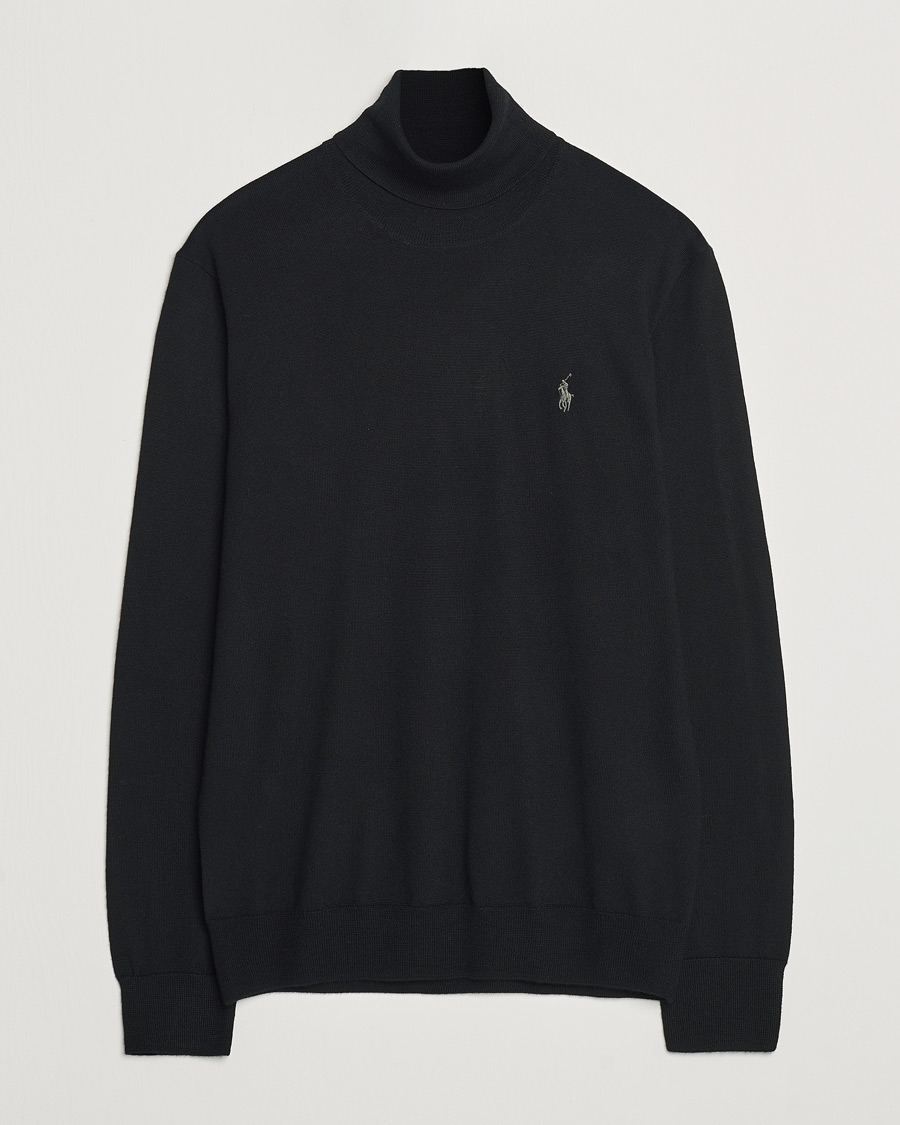 Uomini | Maglieria | Polo Ralph Lauren | Merino Knitted Rollneck Polo Black