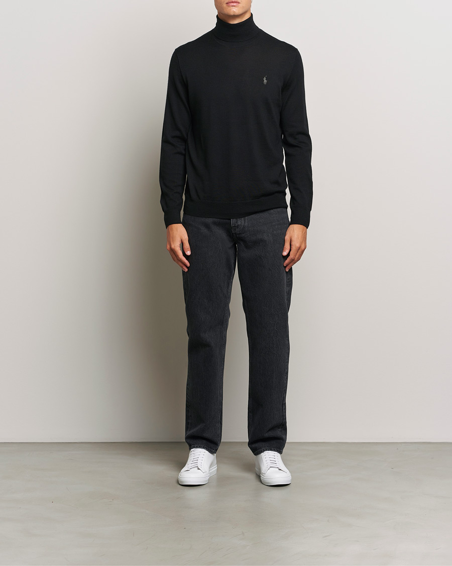 Uomini | Maglieria | Polo Ralph Lauren | Merino Knitted Rollneck Polo Black