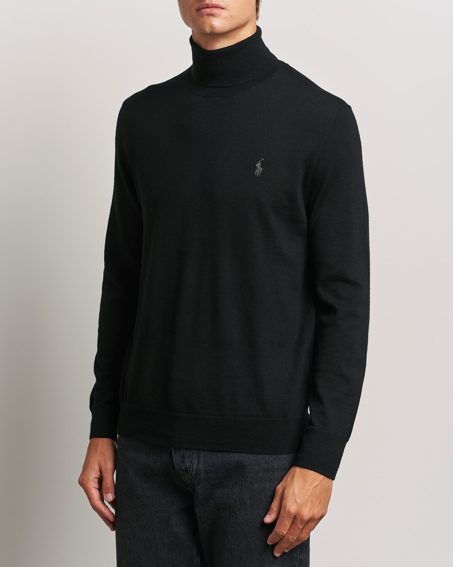 Uomini | Maglieria | Polo Ralph Lauren | Merino Knitted Rollneck Polo Black