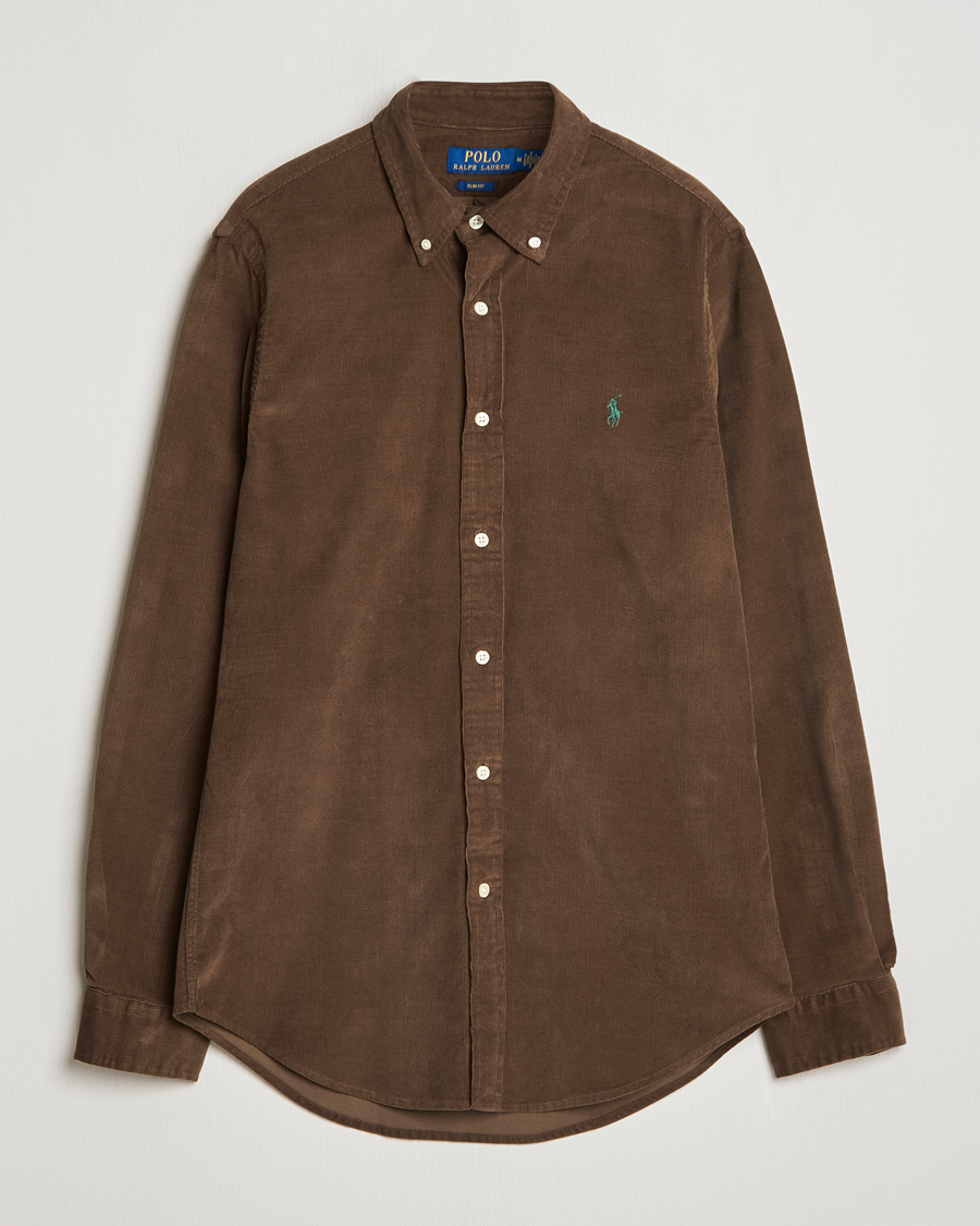 Uomini | Camicie | Polo Ralph Lauren | Slim Fit Corduroy Shirt Chocolate Mousse