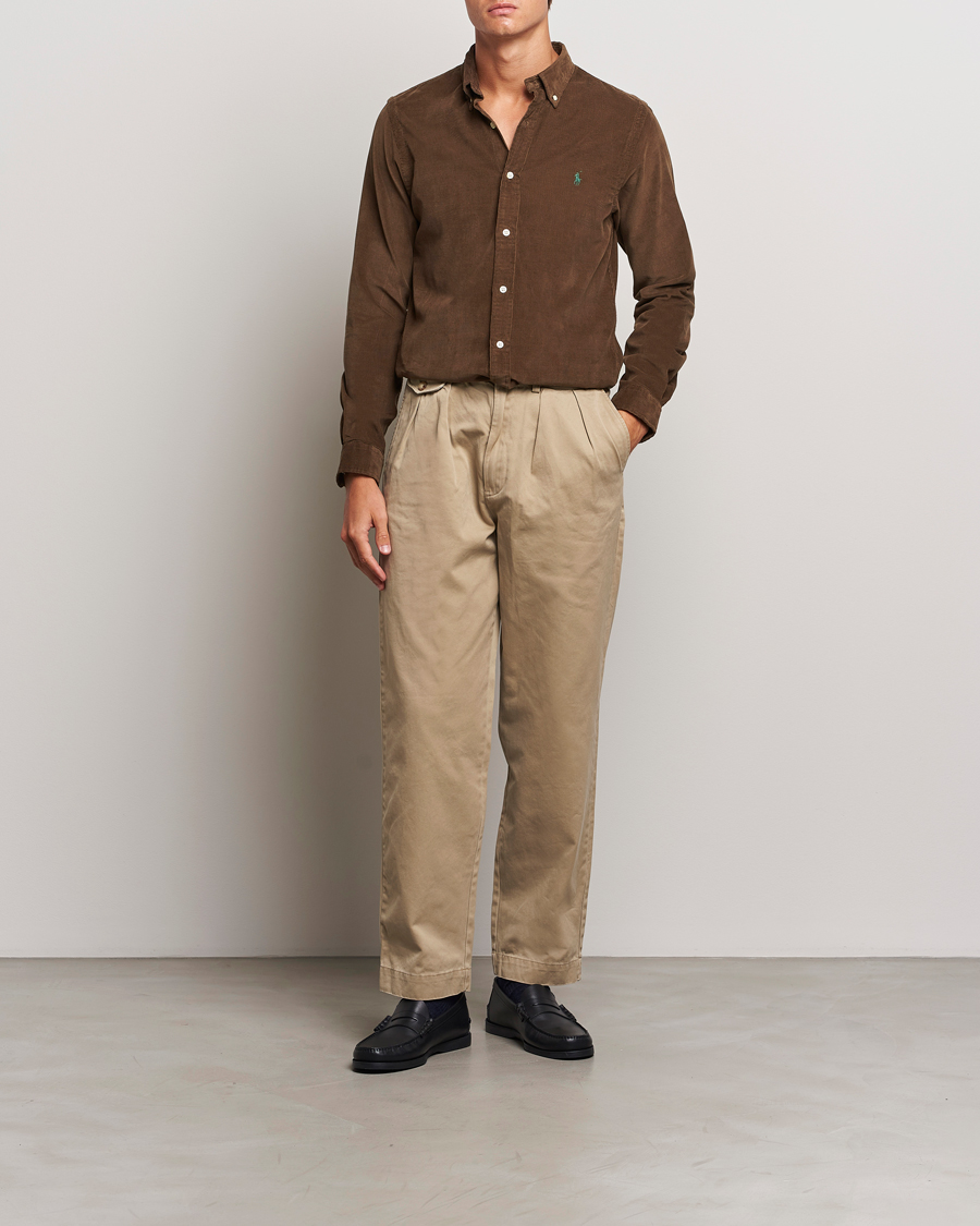 Uomini | Camicie | Polo Ralph Lauren | Slim Fit Corduroy Shirt Chocolate Mousse