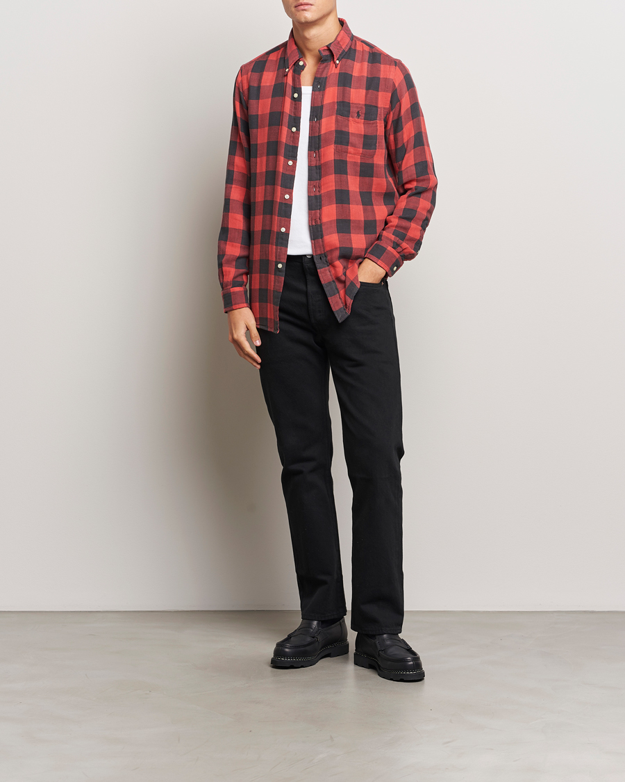 Uomini | Camicie | Polo Ralph Lauren | Double Face Custom Fit Check Shirt Red/Black