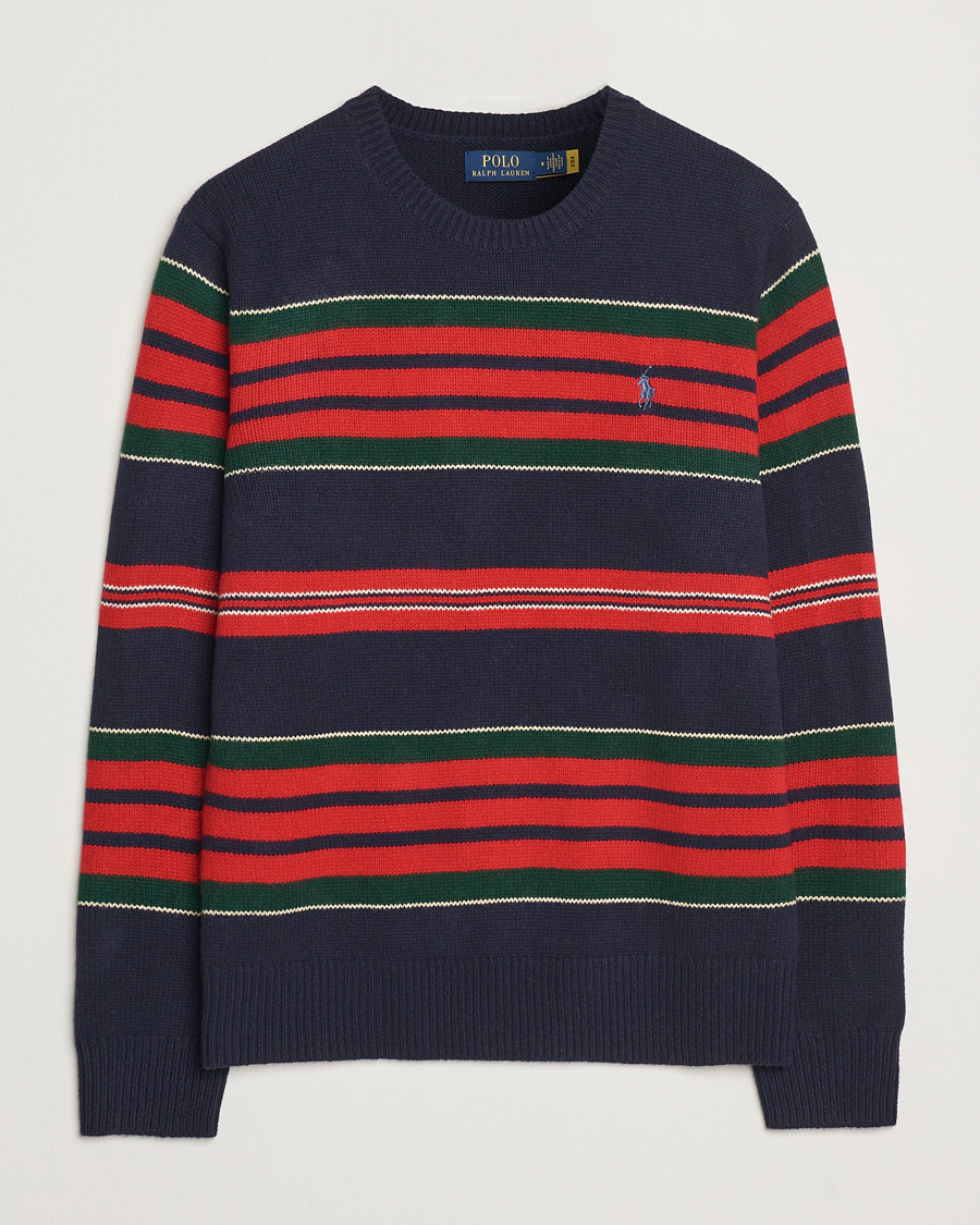 Uomini | Maglieria | Polo Ralph Lauren | Wool/Cashmere Striped Sweater Hunter Navy Combo
