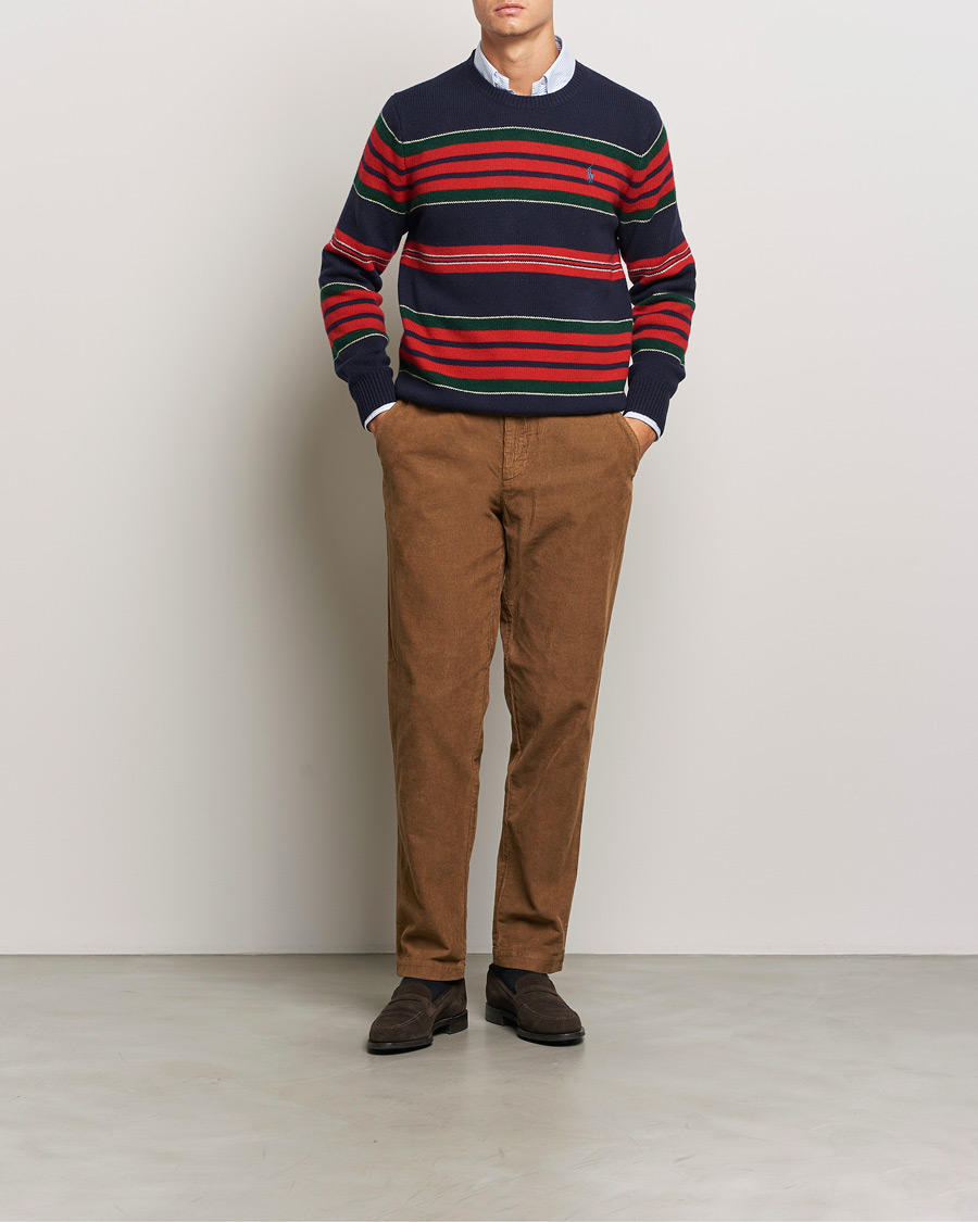 Uomini | Maglieria | Polo Ralph Lauren | Wool/Cashmere Striped Sweater Hunter Navy Combo