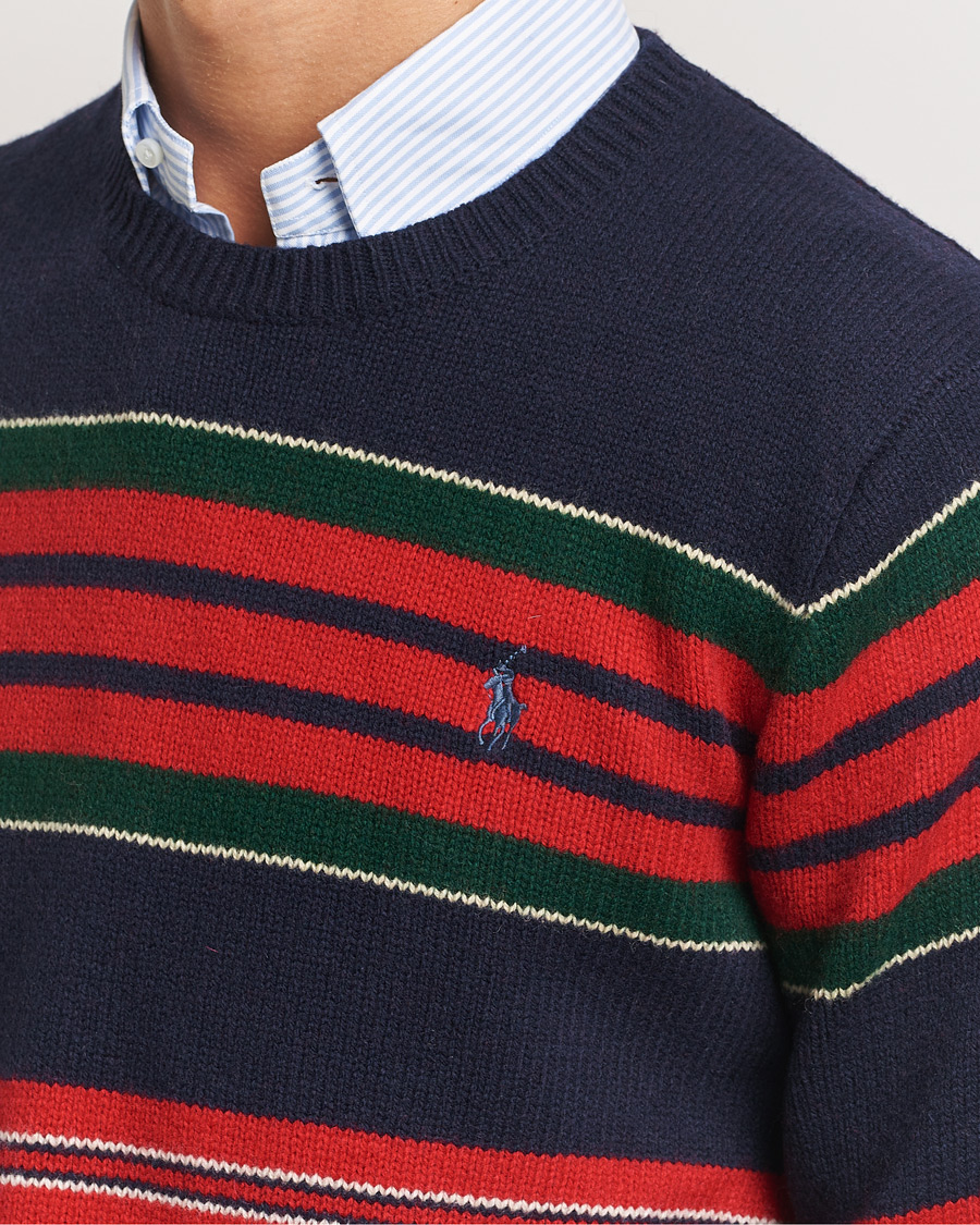 Uomini | Maglieria | Polo Ralph Lauren | Wool/Cashmere Striped Sweater Hunter Navy Combo
