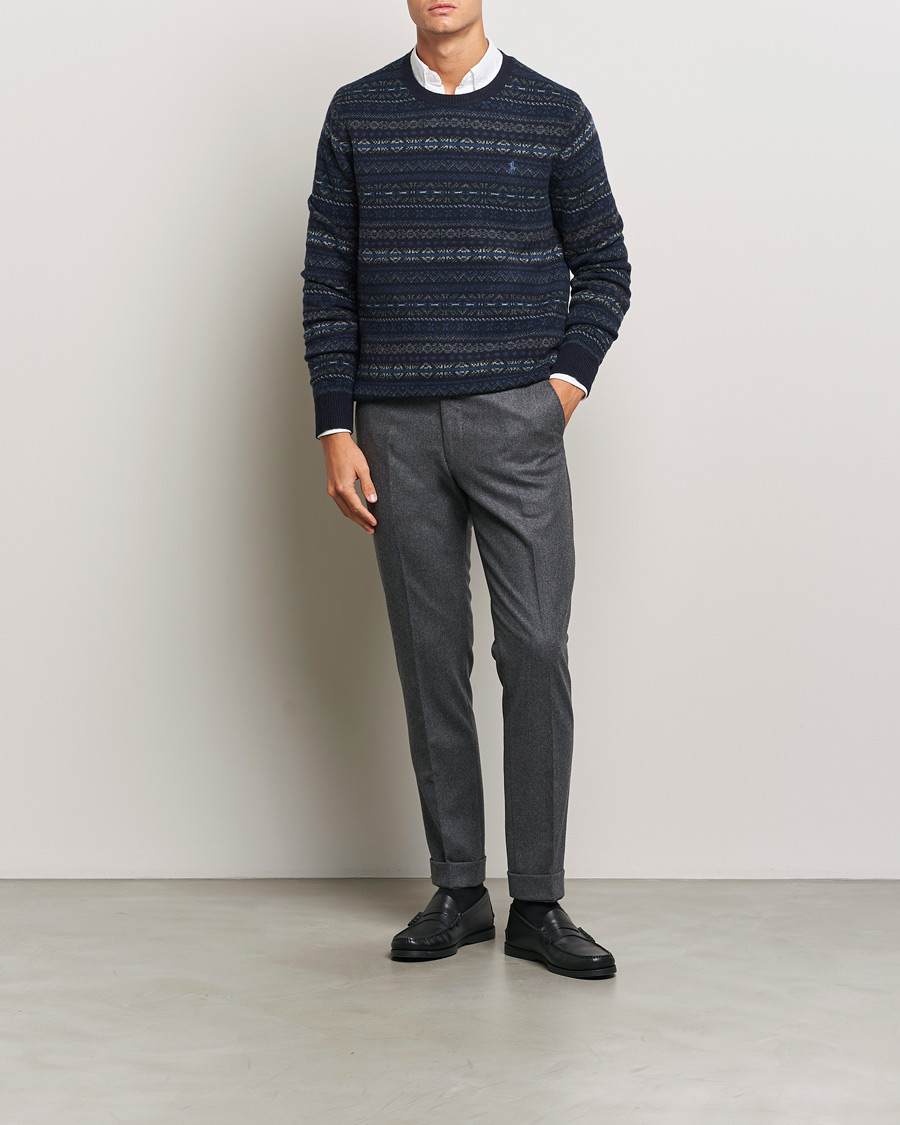Uomini | Maglieria | Polo Ralph Lauren | Wool Fairisle Sweater Navy Combo