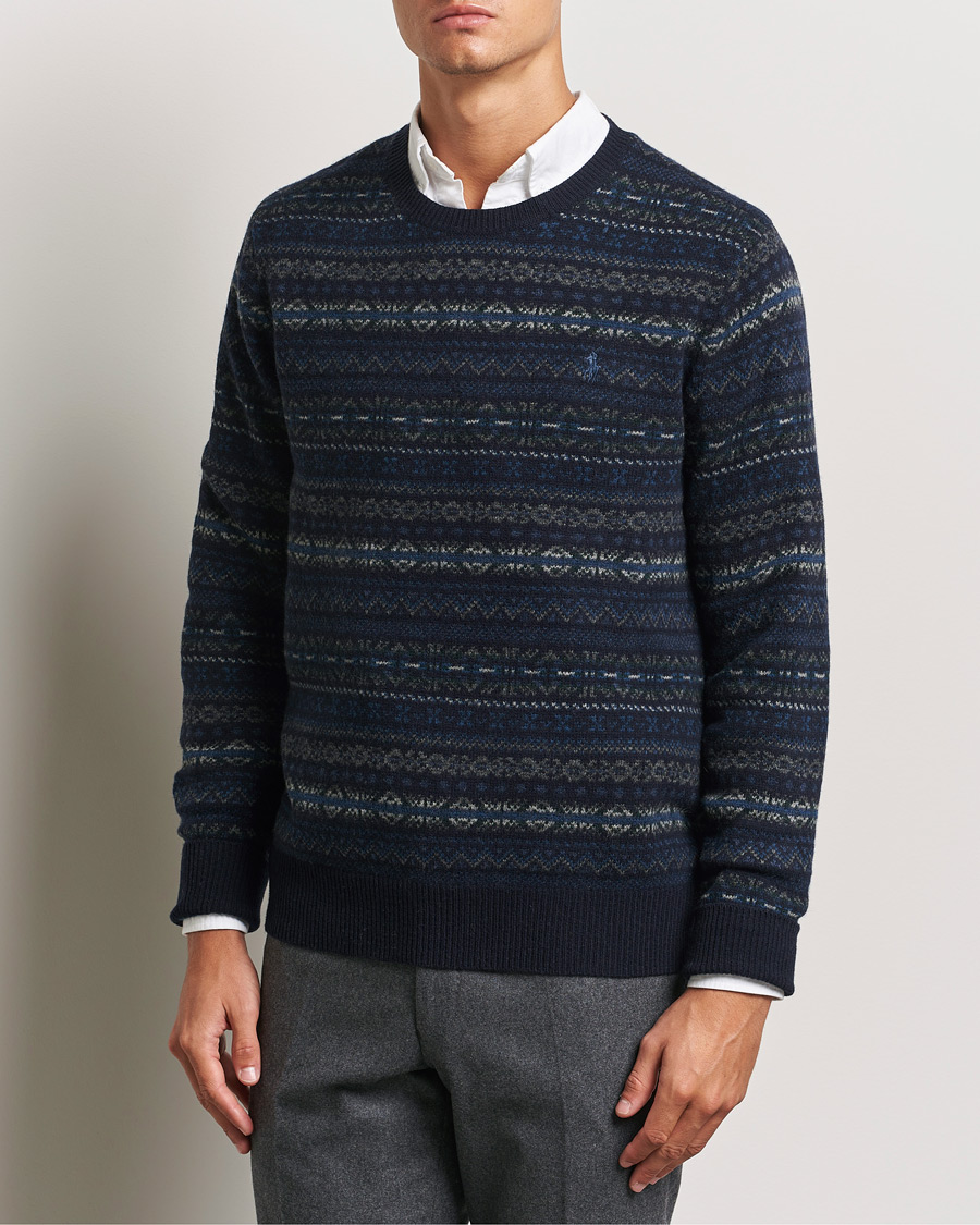 Uomini | Maglieria | Polo Ralph Lauren | Wool Fairisle Sweater Navy Combo