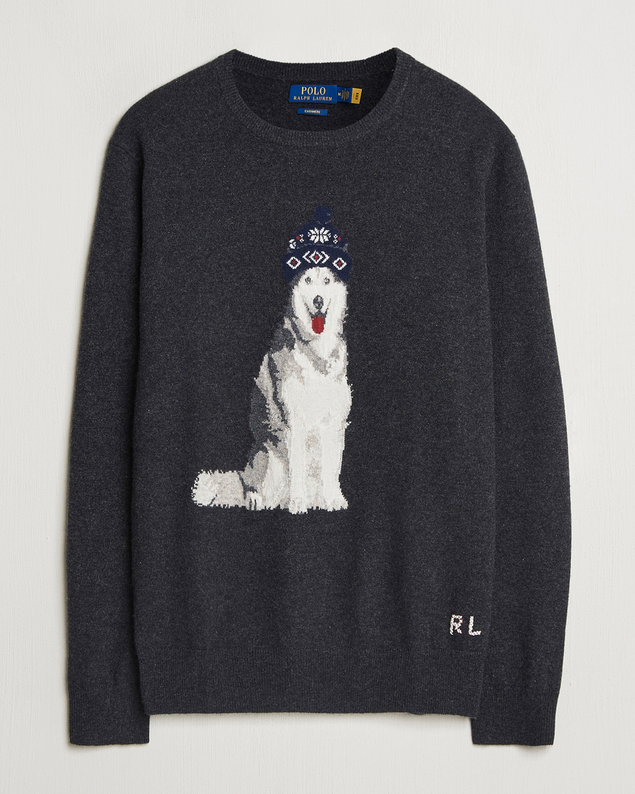 Uomini | Maglieria | Polo Ralph Lauren | Holiday Dog Cashmere Sweater Dark Granite Heather