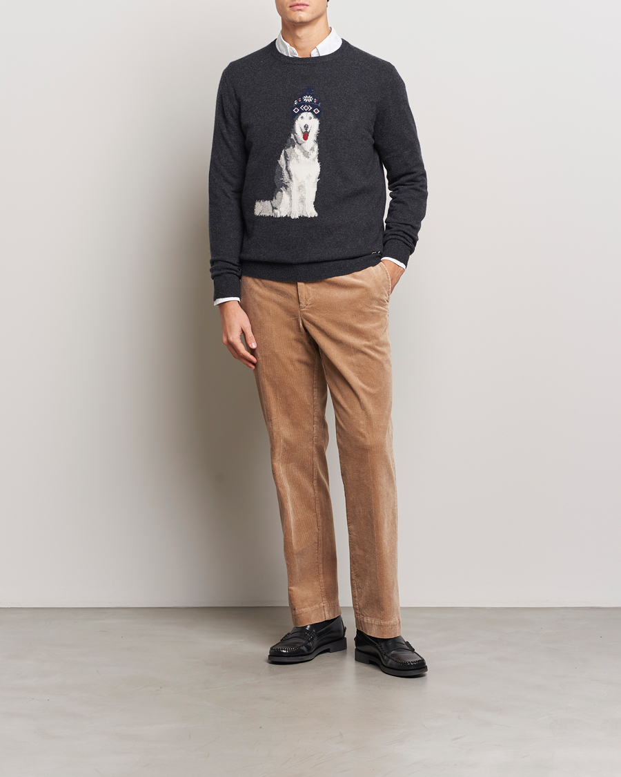 Uomini | Maglieria | Polo Ralph Lauren | Holiday Dog Cashmere Sweater Dark Granite Heather