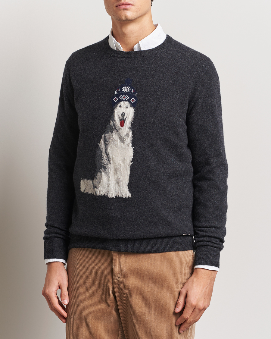 Uomini | Maglieria | Polo Ralph Lauren | Holiday Dog Cashmere Sweater Dark Granite Heather