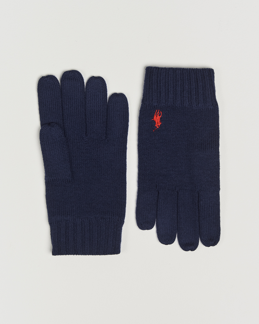 Uomini | Polo Ralph Lauren Merino Gloves Hunter Navy | Polo Ralph Lauren | Merino Gloves Hunter Navy