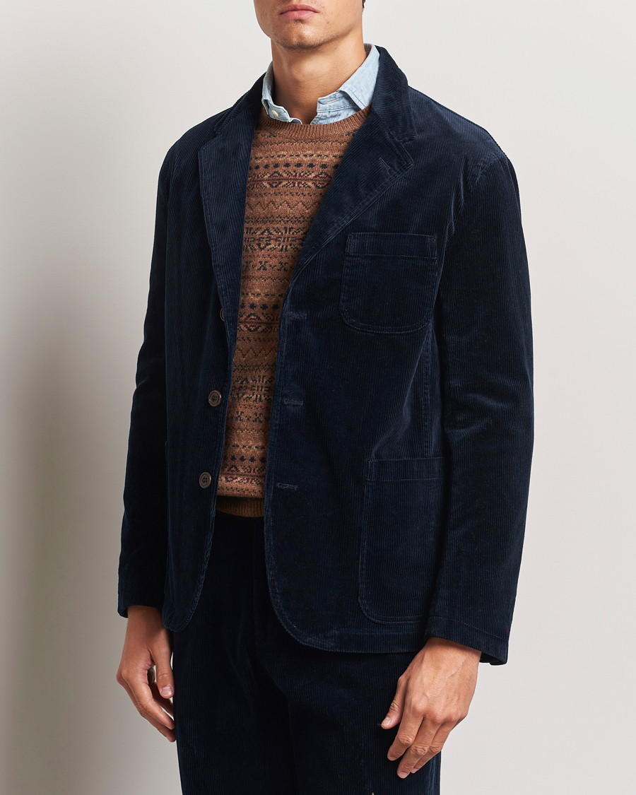 Uomini | Blazers | Polo Ralph Lauren | Corduroy Stretch Blazer Aviator Navy