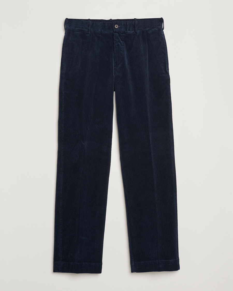 Uomini | Pantaloni | Polo Ralph Lauren | Corduroy Pleated Trousers Aviator Navy