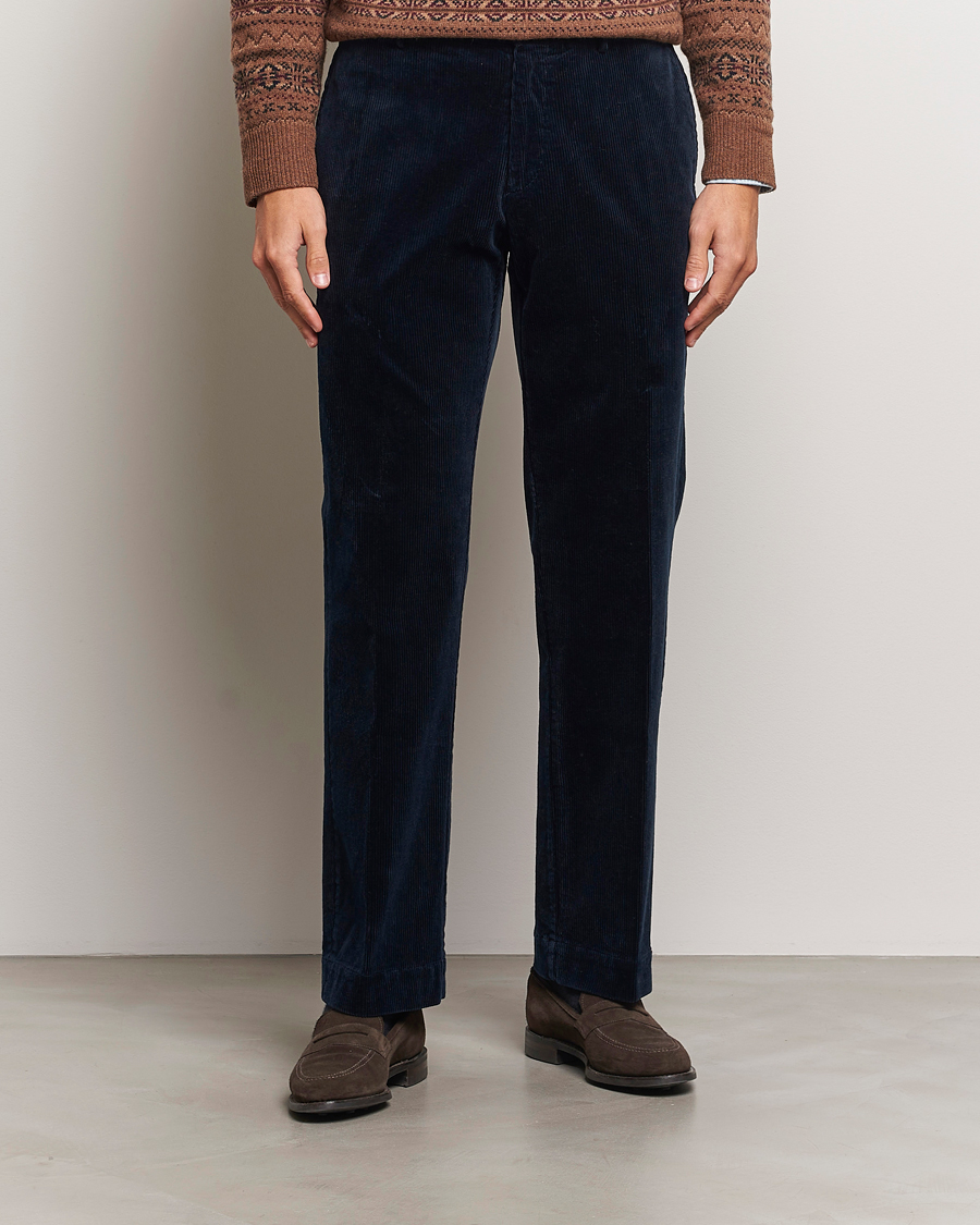 Uomini | Pantaloni | Polo Ralph Lauren | Corduroy Pleated Trousers Aviator Navy
