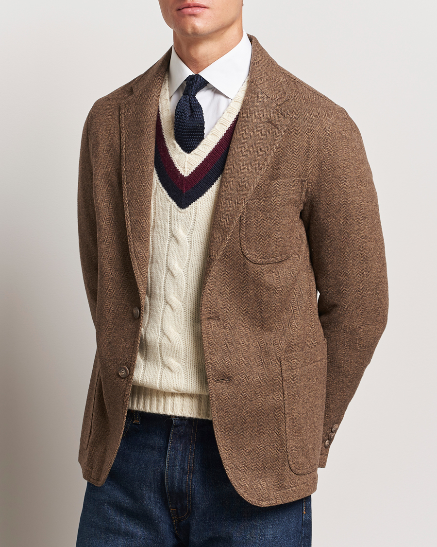 Uomini | Blazers | Polo Ralph Lauren | Classic Herringbone Sportcoat Brown/Tan