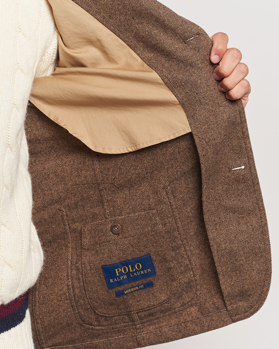 Uomini | Blazers | Polo Ralph Lauren | Classic Herringbone Sportcoat Brown/Tan