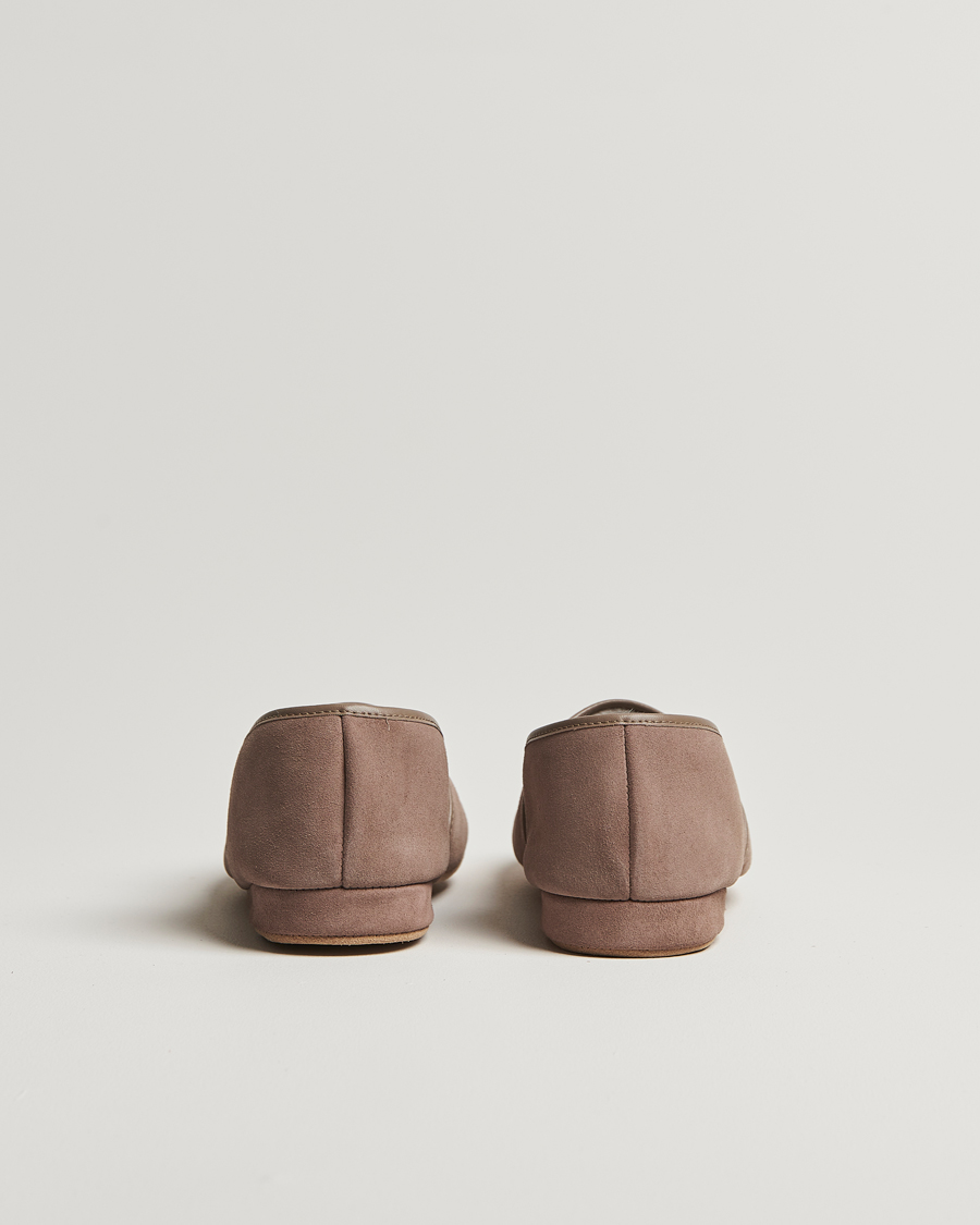 Uomini | Derek Rose Crawford Sheepskin Suede Slippers Beige | Derek Rose | Crawford Sheepskin Suede Slippers Beige