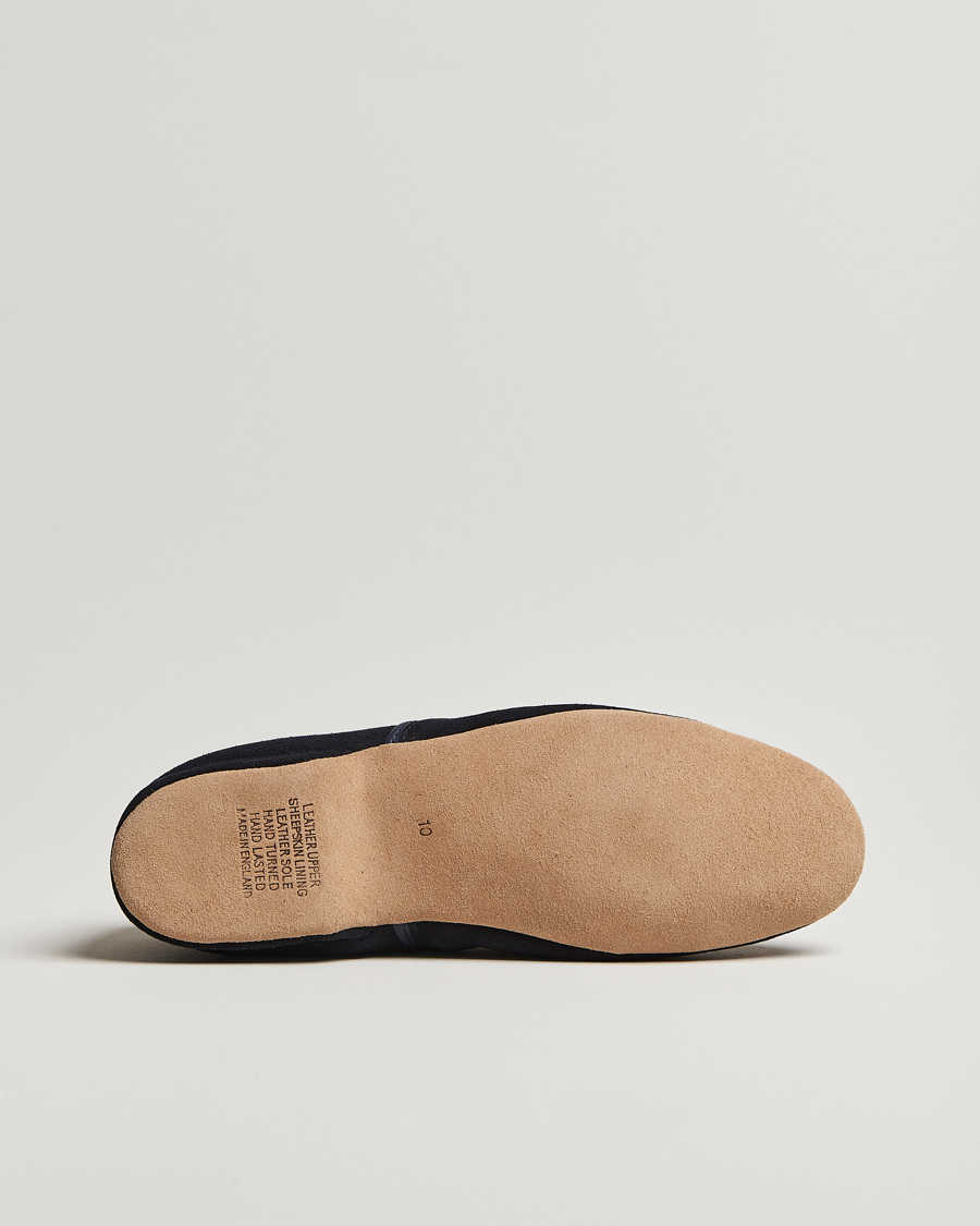 Uomini | Sandali & Diapositive | Derek Rose | Crawford Sheepskin Suede Slippers Navy