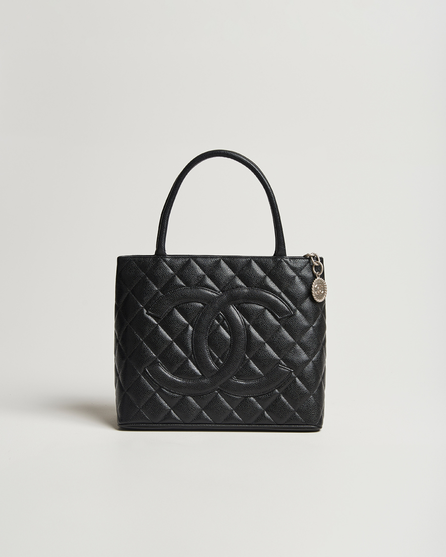 Uomini | Chanel Pre-Owned Médallion Tote Bag Black Caviar | Chanel Pre-Owned | Médallion Tote Bag Black Caviar