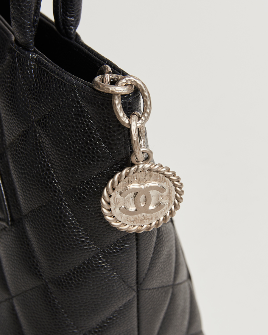 Uomini | Chanel Pre-Owned Médallion Tote Bag Black Caviar | Chanel Pre-Owned | Médallion Tote Bag Black Caviar