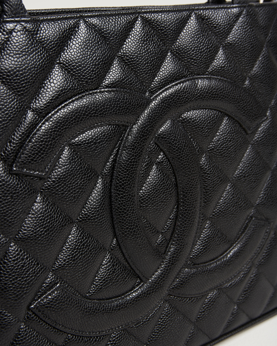 Uomini | Chanel Pre-Owned Médallion Tote Bag Black Caviar | Chanel Pre-Owned | Médallion Tote Bag Black Caviar