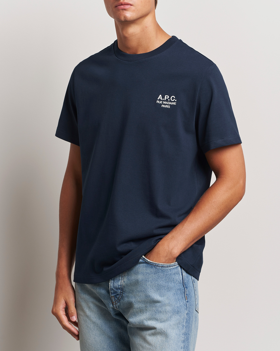 Uomini | T-shirt | A.P.C. | Rue Madame T-Shirt Dark Navy/Ecru