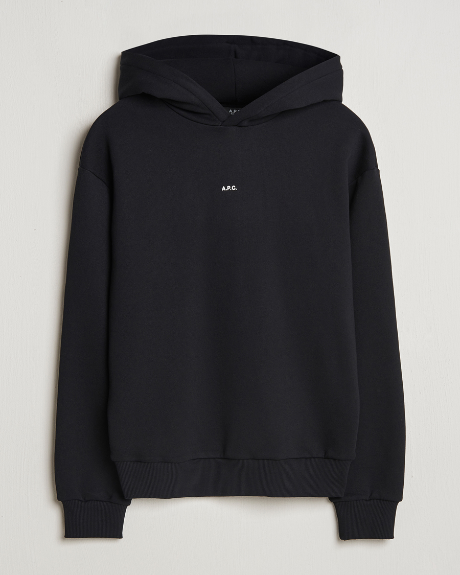 Uomini | Maglieria | A.P.C. | Boxy Micro Center Logo Hoodie Black