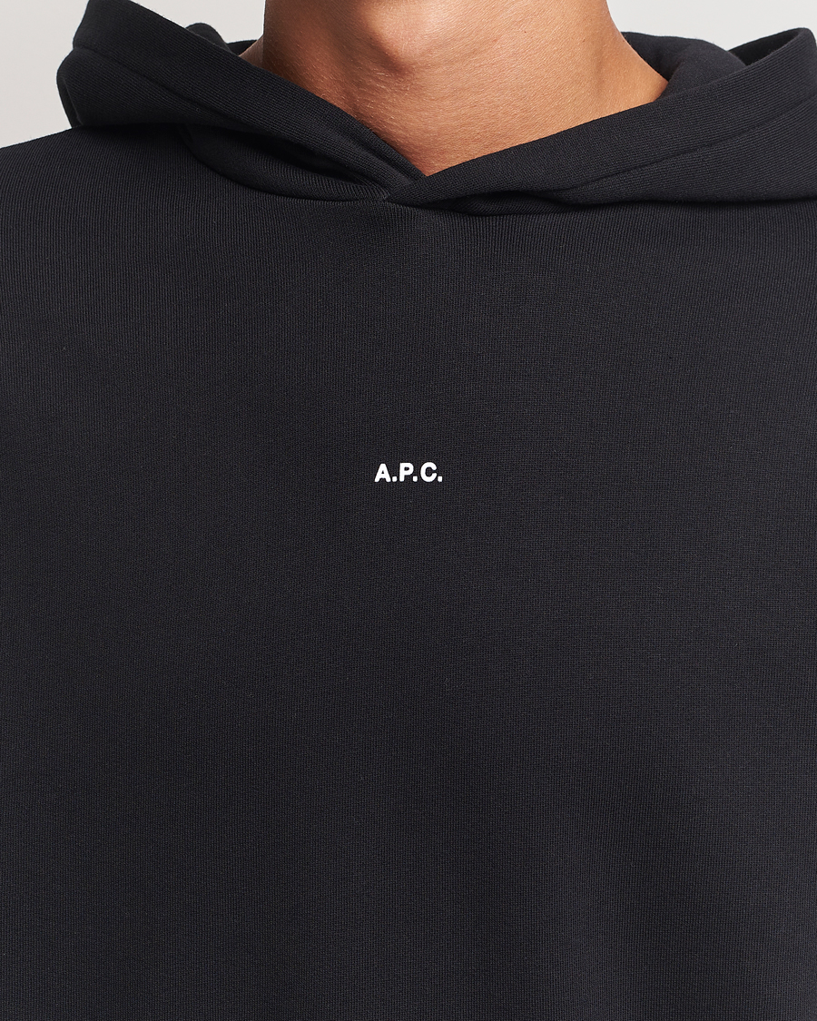 Uomini | Maglieria | A.P.C. | Boxy Micro Center Logo Hoodie Black