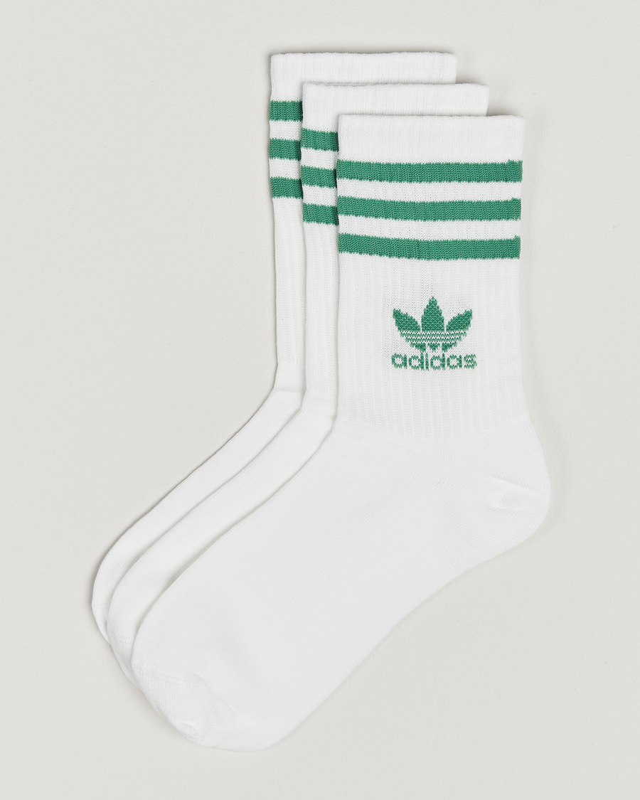 Uomini | Biancheria intima | adidas Originals | 3-Pack Crew Sock White/Green