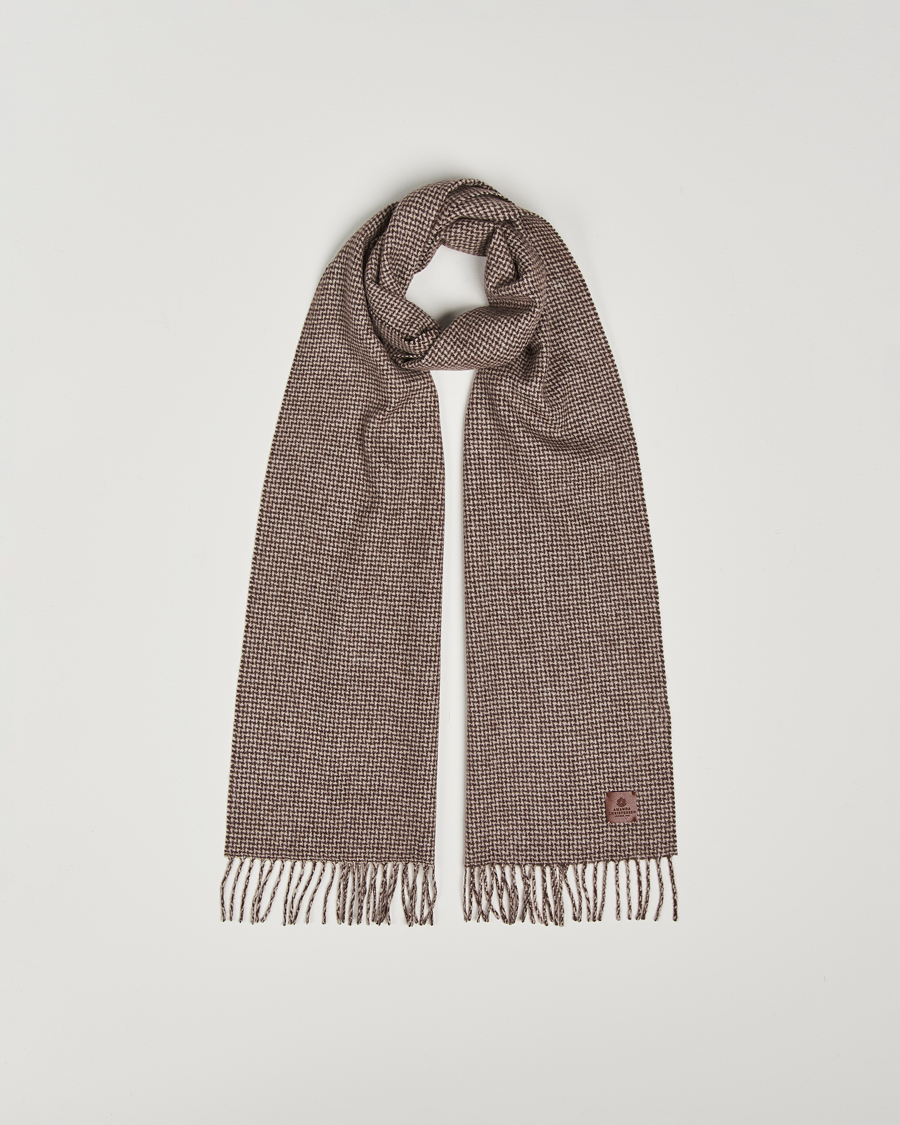 Uomini | Amanda Christensen Merino Wool Dogtooth Scarf Beige Melange | Amanda Christensen | Merino Wool Dogtooth Scarf Beige Melange