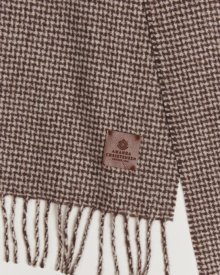 Uomini | Amanda Christensen Merino Wool Dogtooth Scarf Beige Melange | Amanda Christensen | Merino Wool Dogtooth Scarf Beige Melange
