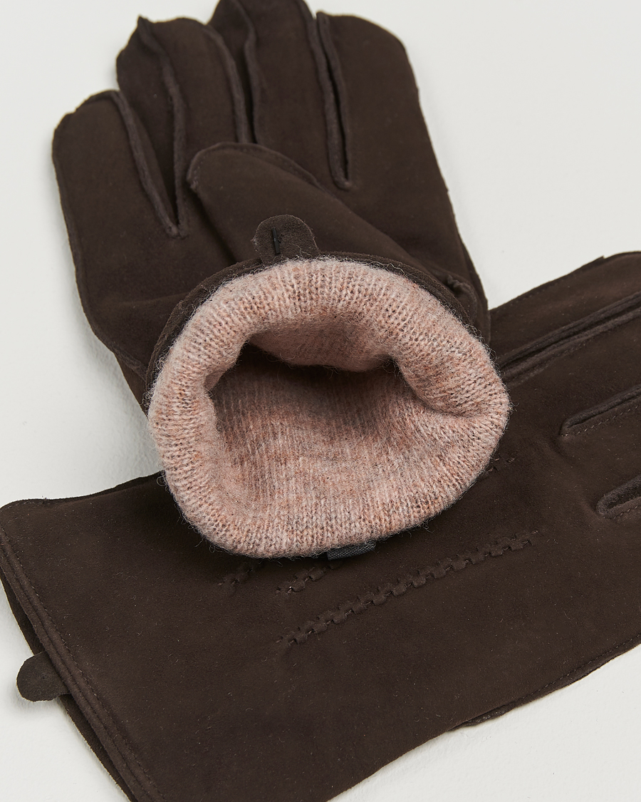 Uomini | Amanda Christensen Lined Suede Gloves Brown | Amanda Christensen | Lined Suede Gloves Brown