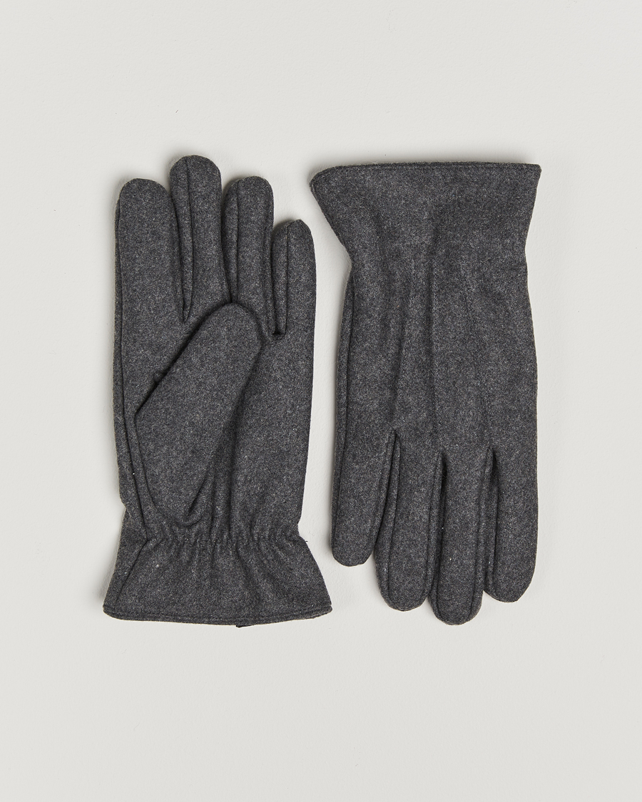 Uomini | Guanti | Amanda Christensen | Lined Wool Gloves Grey Melange