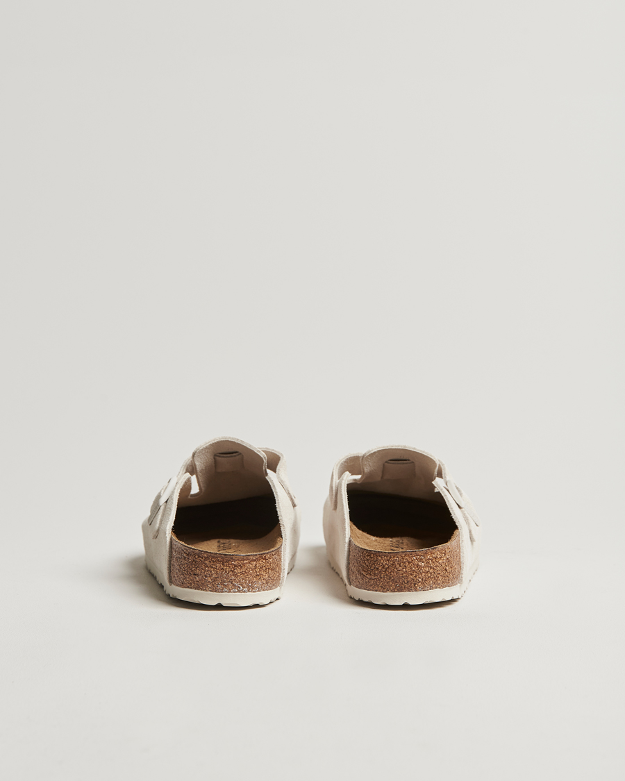 Uomini | BIRKENSTOCK Boston Classic Footbed Antique White Suede | BIRKENSTOCK | Boston Classic Footbed Antique White Suede