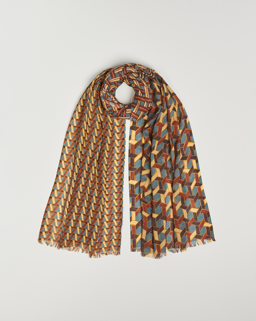 Uomini | Altea Printed Wool Scarf Orange | Altea | Printed Wool Scarf Orange