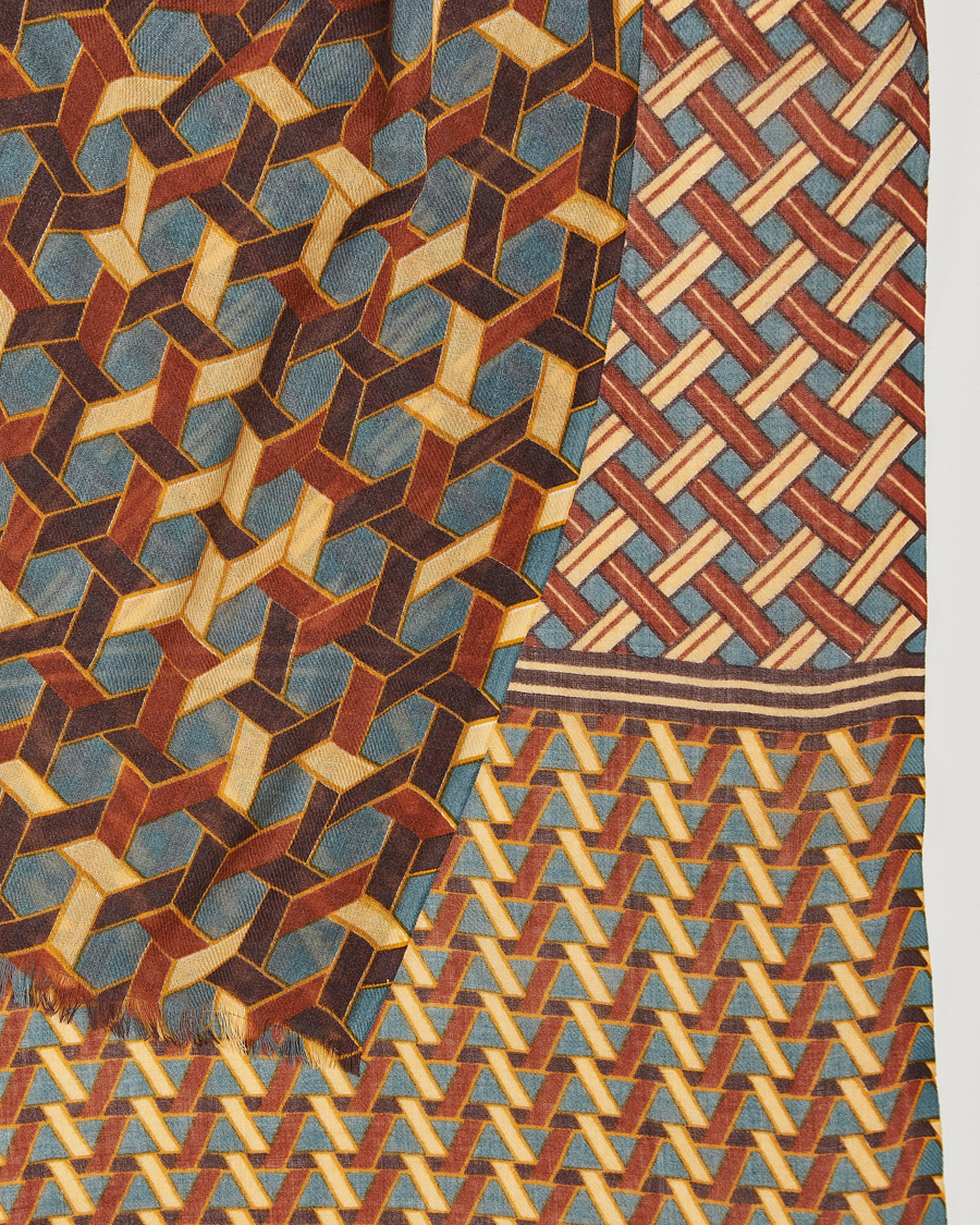 Uomini | Altea Printed Wool Scarf Orange | Altea | Printed Wool Scarf Orange