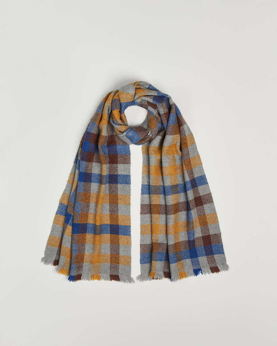Uomini | Altea Check Wool Scarf Yellow/Beige | Altea | Check Wool Scarf Yellow/Beige
