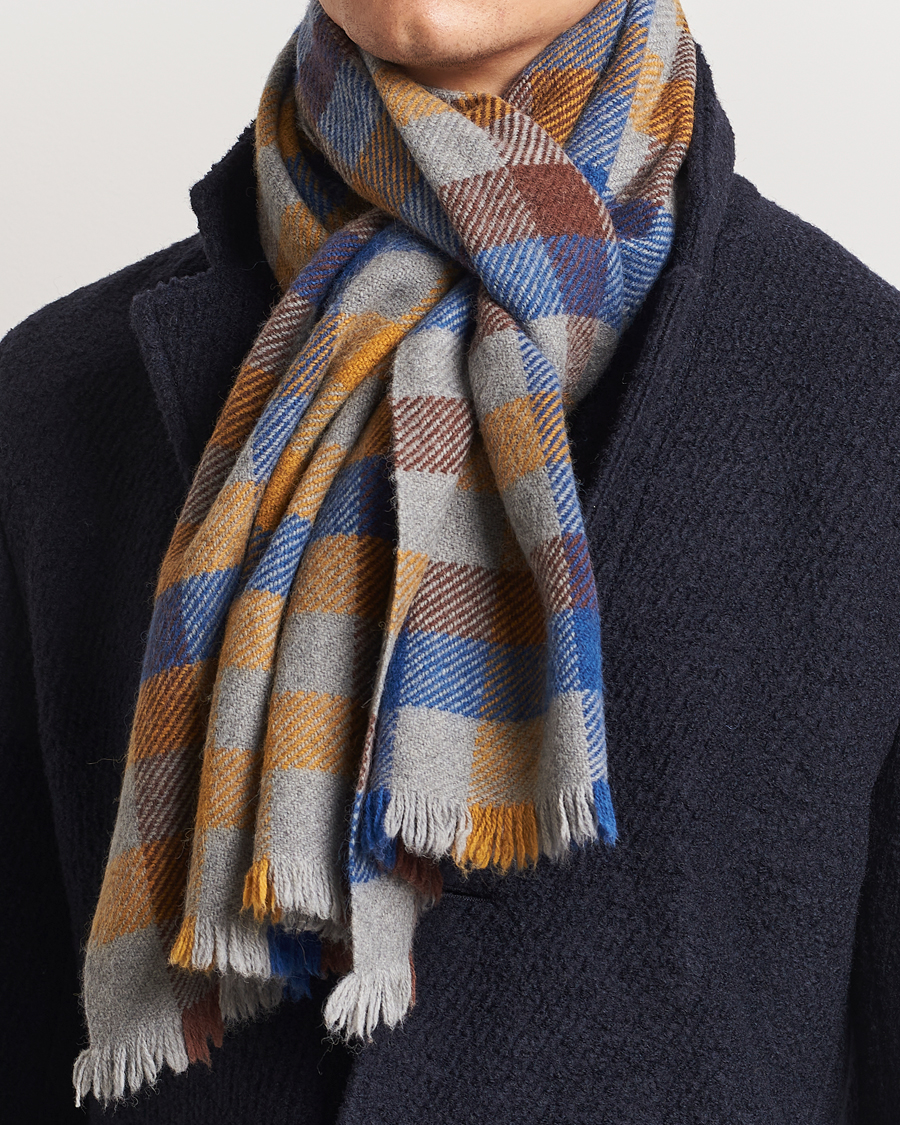 Uomini | Altea Check Wool Scarf Yellow/Beige | Altea | Check Wool Scarf Yellow/Beige