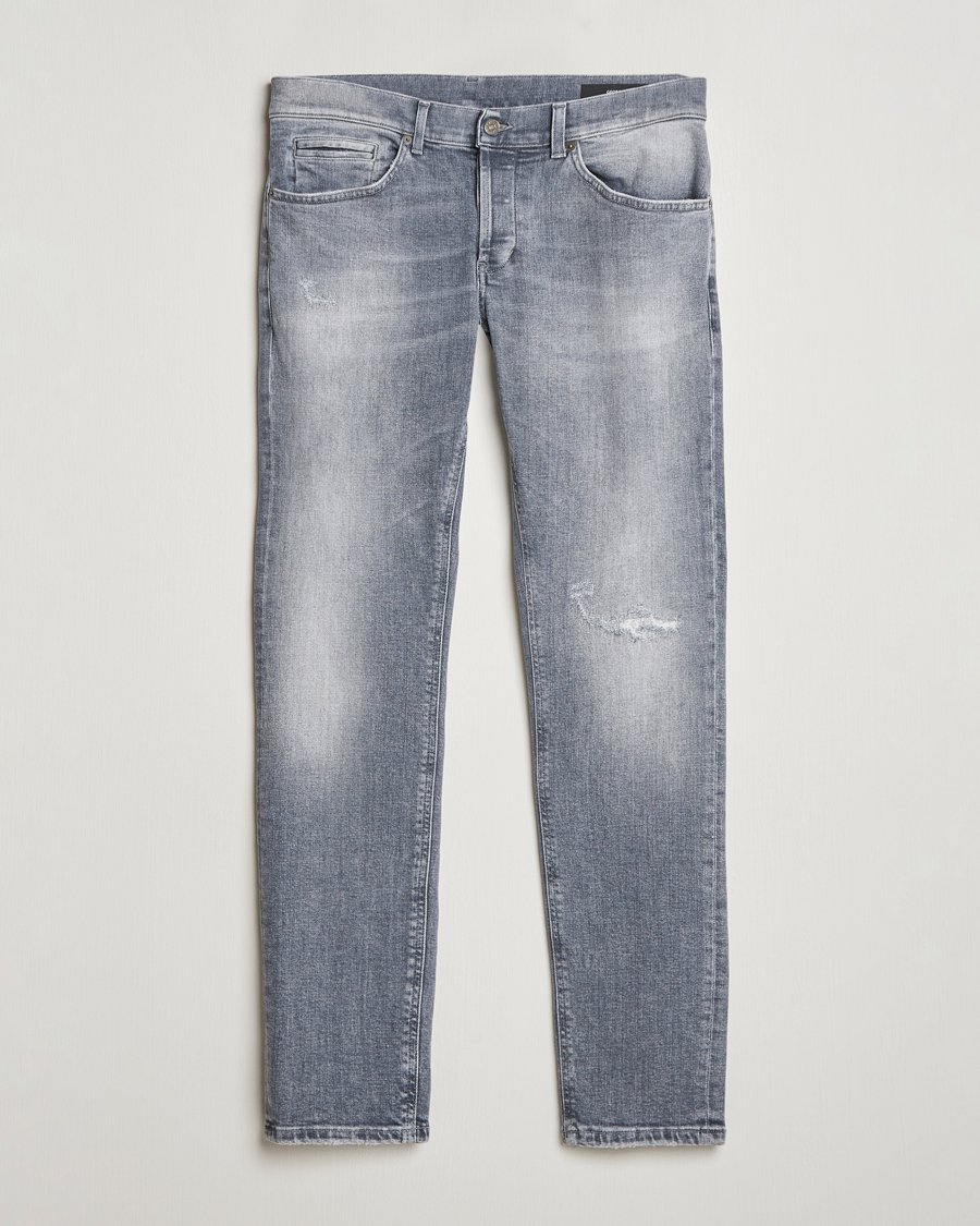 Uomini | Jeans | Dondup | George Light Distressed Jeans Light Grey