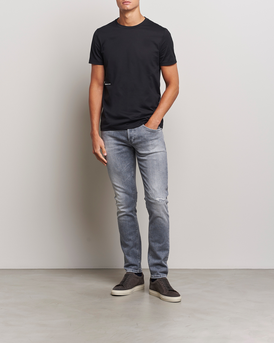 Uomini | Jeans | Dondup | George Light Distressed Jeans Light Grey