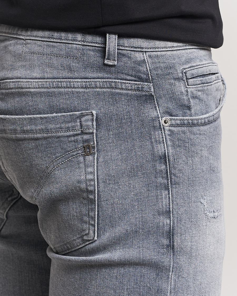 Uomini | Jeans | Dondup | George Light Distressed Jeans Light Grey