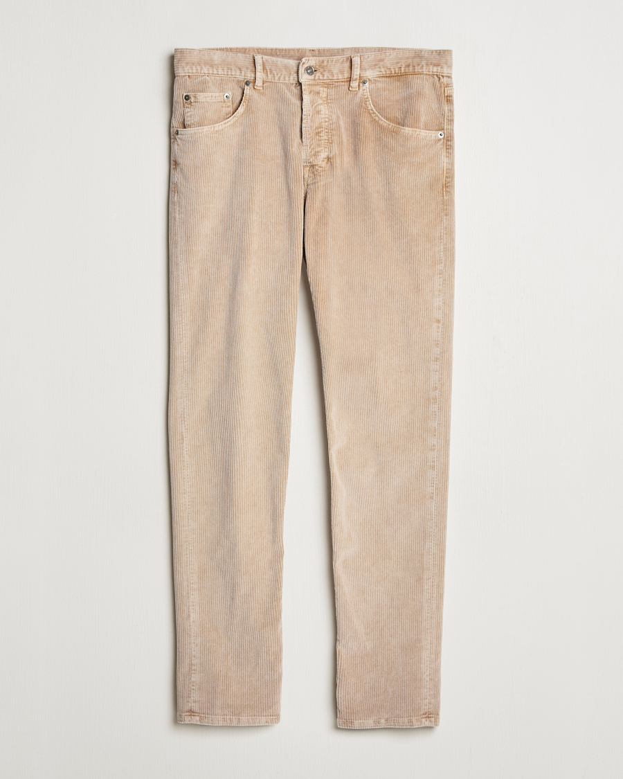 Uomini | Pantaloni | Dondup | Icon Corduroy Trousers Light Beige