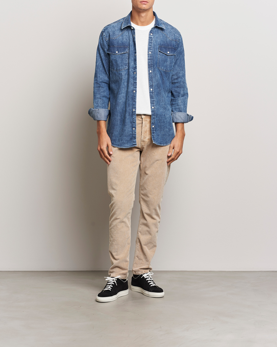 Uomini | Pantaloni | Dondup | Icon Corduroy Trousers Light Beige